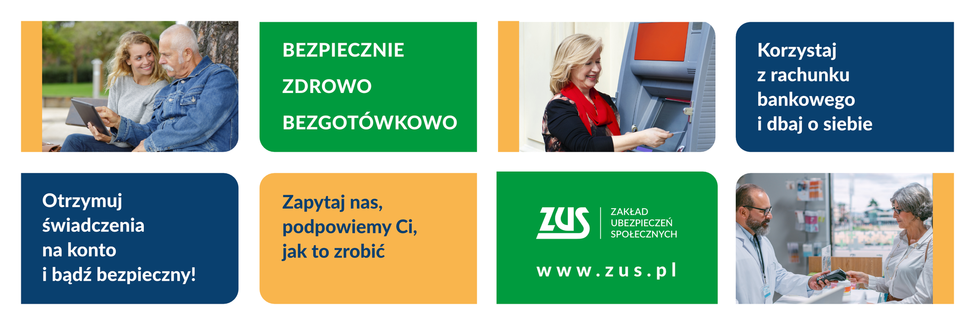 Ulotka kampanii "Bezpiecznie, zdrowo, bezgotówkowo" 