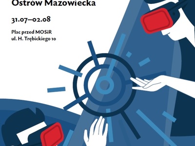 Plakat informujący o mobilnym Wirtualnym teatrze Historii "Niepodległa" 