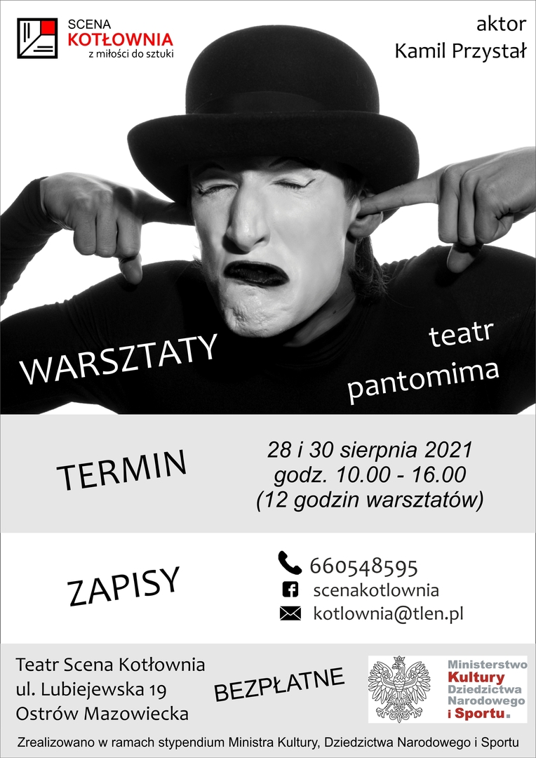 Plakat informujący o bezpłatnych warsztatach