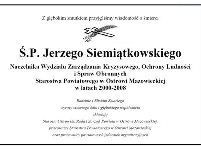 zmarł Jerzy Siemiątkowski