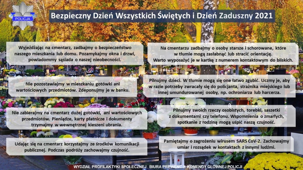 Plakat informujący o zachowaniu bezpieczeństwa podczas świąt