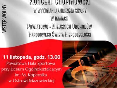 plakat informujący o Koncercie Chopinowskim