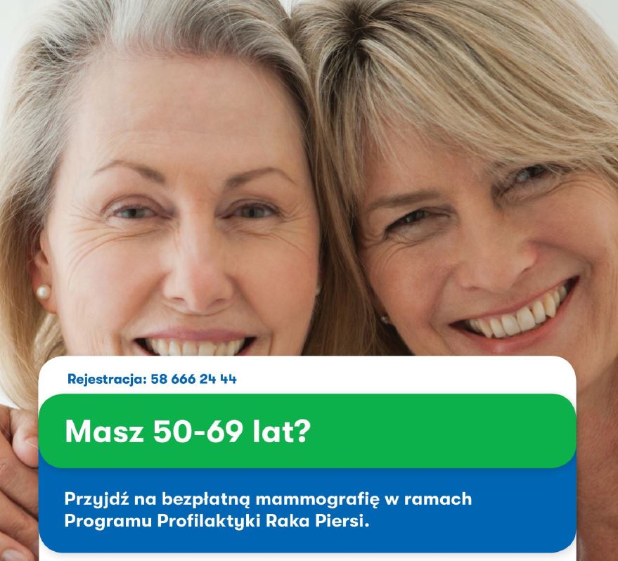 Bezpłatne badania mammograficzne plakat
