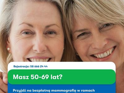 Bezpłatne badania mammograficzne plakat