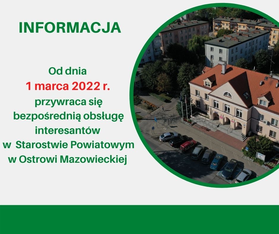INFORMACJA O PRZYWRÓCENIU BEZPOŚREDNIEJ OBSŁUGI INTERESANTÓW