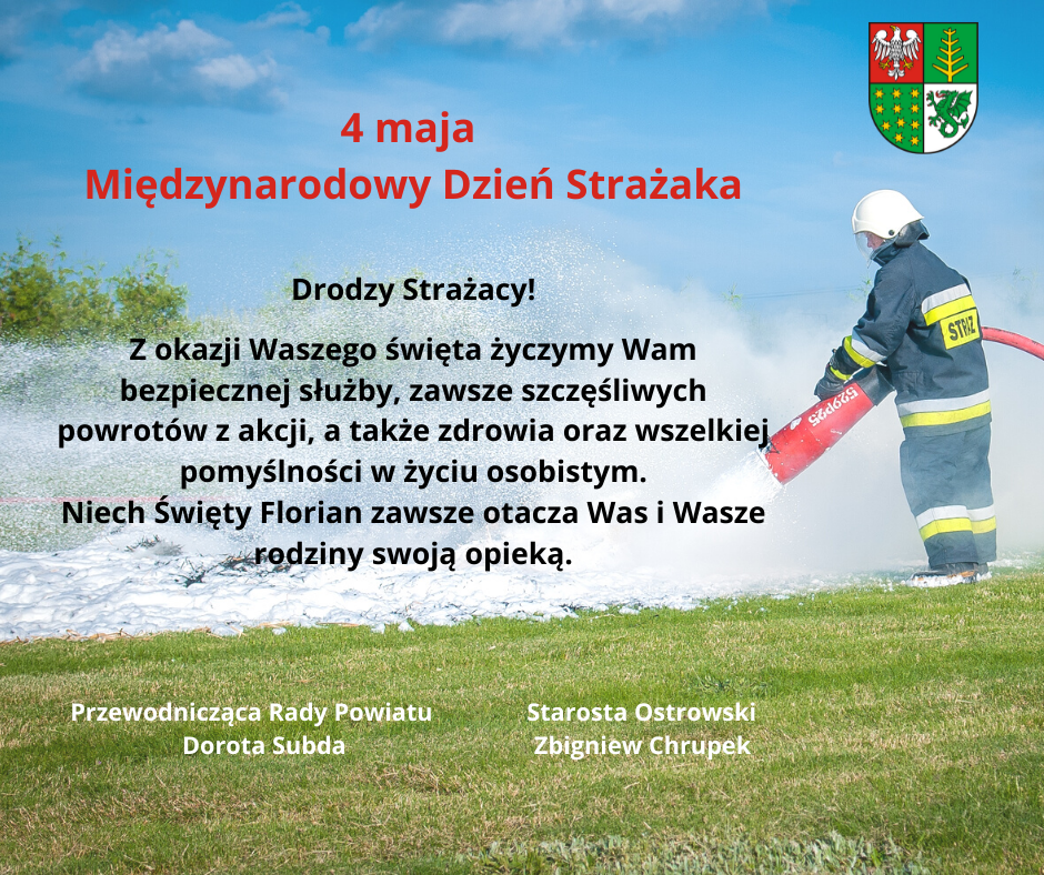 Życzenia z okazji Międzynarodowego Dnia Strażaka