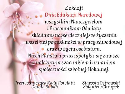 życzenia z okazji Dnia Edukacji Narodowej