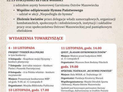 Plakat Obchodów Narodowego Święta Niepodległości 