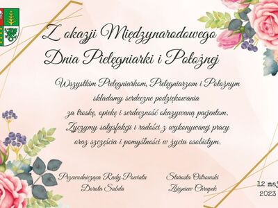życzenia z okazji Międzynarodowego Dnia Pielęgniarki i Położnej