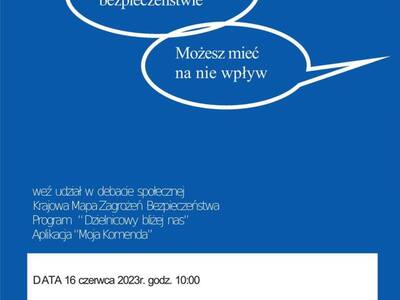 Plakat informujący o debacie