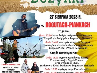 plakat dożynkowy informujący o wydarzeniu