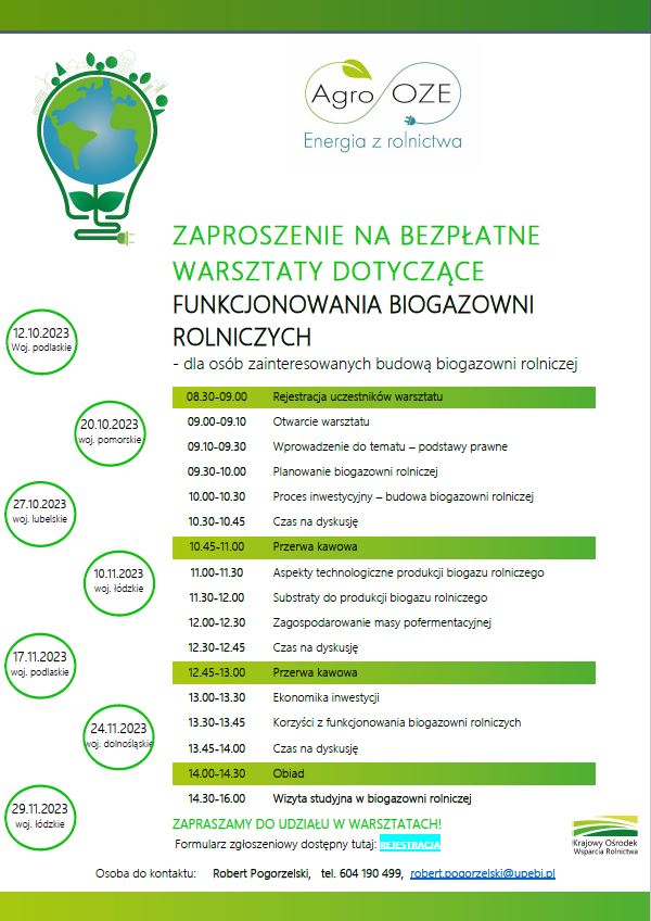 Plakat informujący o warsztatach