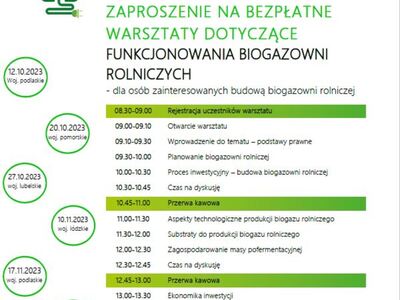 Plakat informujący o warsztatach