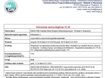 Ostrzeżenie meteorologiczne