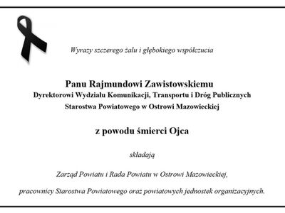 Wyrazy współczucia z powodu śmierci Ojca