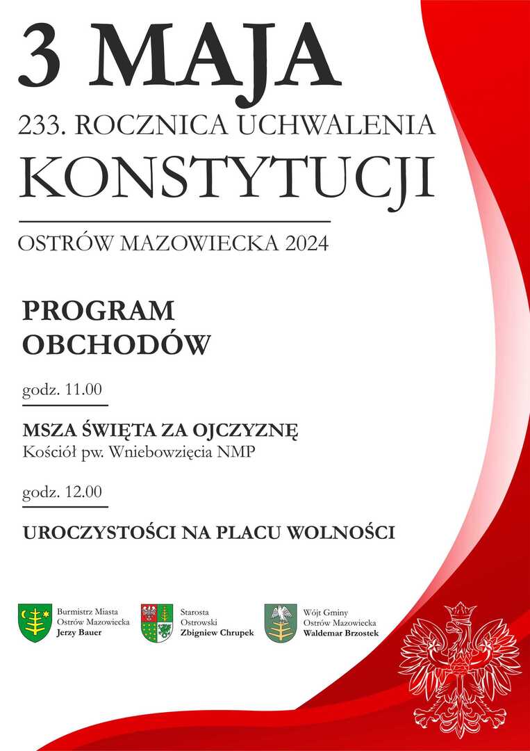 233. ROCZNICA UCHWALENIA KONSTYTUCJI 3 MAJA