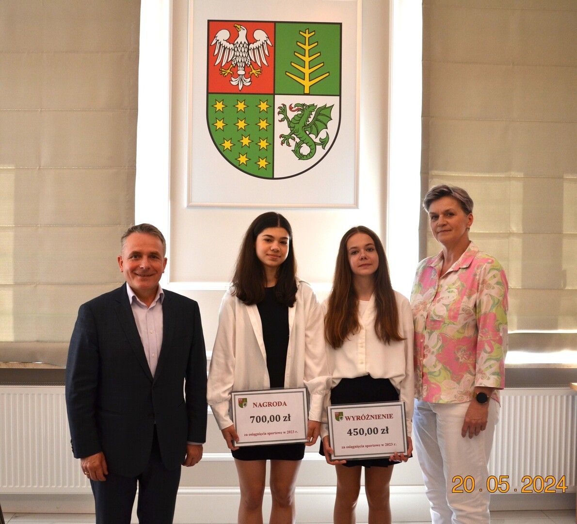 wręczenie nagród sportowcom
