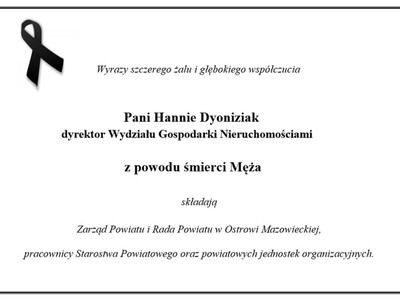 Wyrazy współczucia z powodu śmierci męża