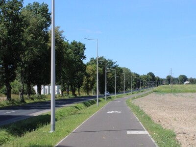 zadanie pn.: „Rozbudowa drogi powiatowej nr 2655W w m. Ugniewo w zakresie budowy drogi dla pieszych i rowerów”.