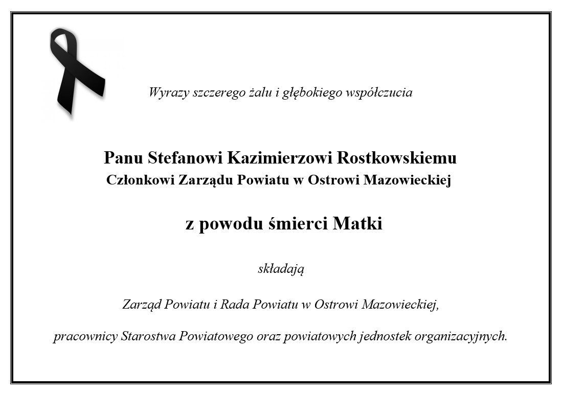 Wyrazy współczucia z powodu śmierci Matki