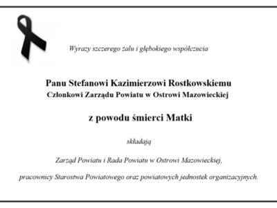 Wyrazy współczucia z powodu śmierci Matki