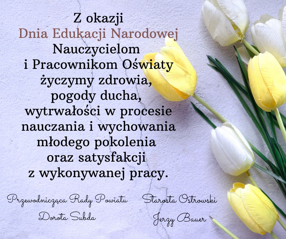 Życzenia z okazji Dnia Edukacji Narodowej