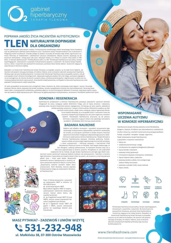 Plakat informujący czym jest tlenoterapia