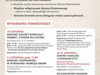 11 listopada. Powiatowo - Miejskie Obchody Narodowego Święta...
