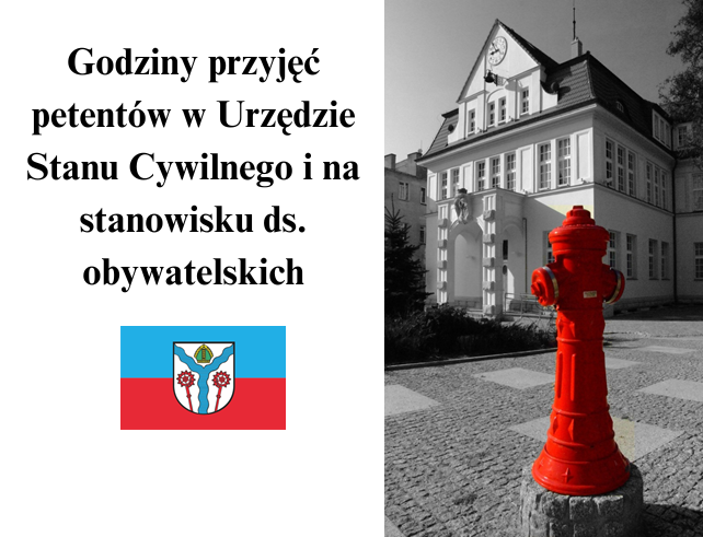Godziny przyjęć petentów w Urzędzie Stanu Cywilnego i na stanowisku ds. obywatelskich