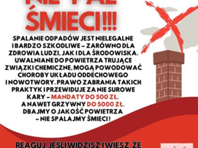 Plakat- nie pal śmieci