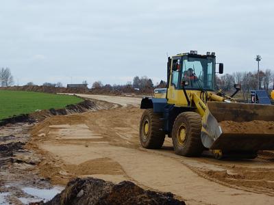 Prace budowlane na strefie przemysłowej Karlinko