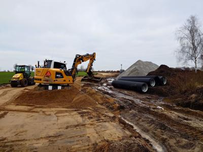 Prace budowlane na strefie przemysłowej Karlinko