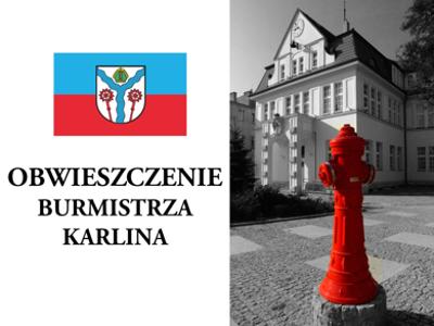 obwieszczenie burmistrza karlina