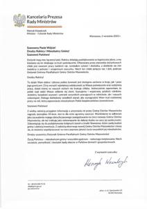 List od Ministra Henryka Kowalczyka z okazji Dożynek gminno-parafialnych Gminy Ostrów Mazowiecka 2023