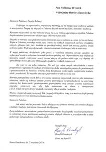 List od Posła na Sejm RP Pana Henryka Kowalczyka - Dożynki Gminno-Parafialne Gminy Ostrów Mazowiecka 2024
