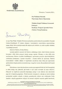 List od Wojewody Mazowieckiego Pana Mariusza Frankowskiego cz.1 - Dożynki Gminno-Parafialne Gminy Ostrów Mazowiecka 2024