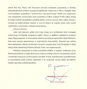 List od Wojewody Mazowieckiego Pana Mariusza Frankowskiego cz.2 - Dożynki Gminno-Parafialne Gminy Ostrów Mazowiecka 2024