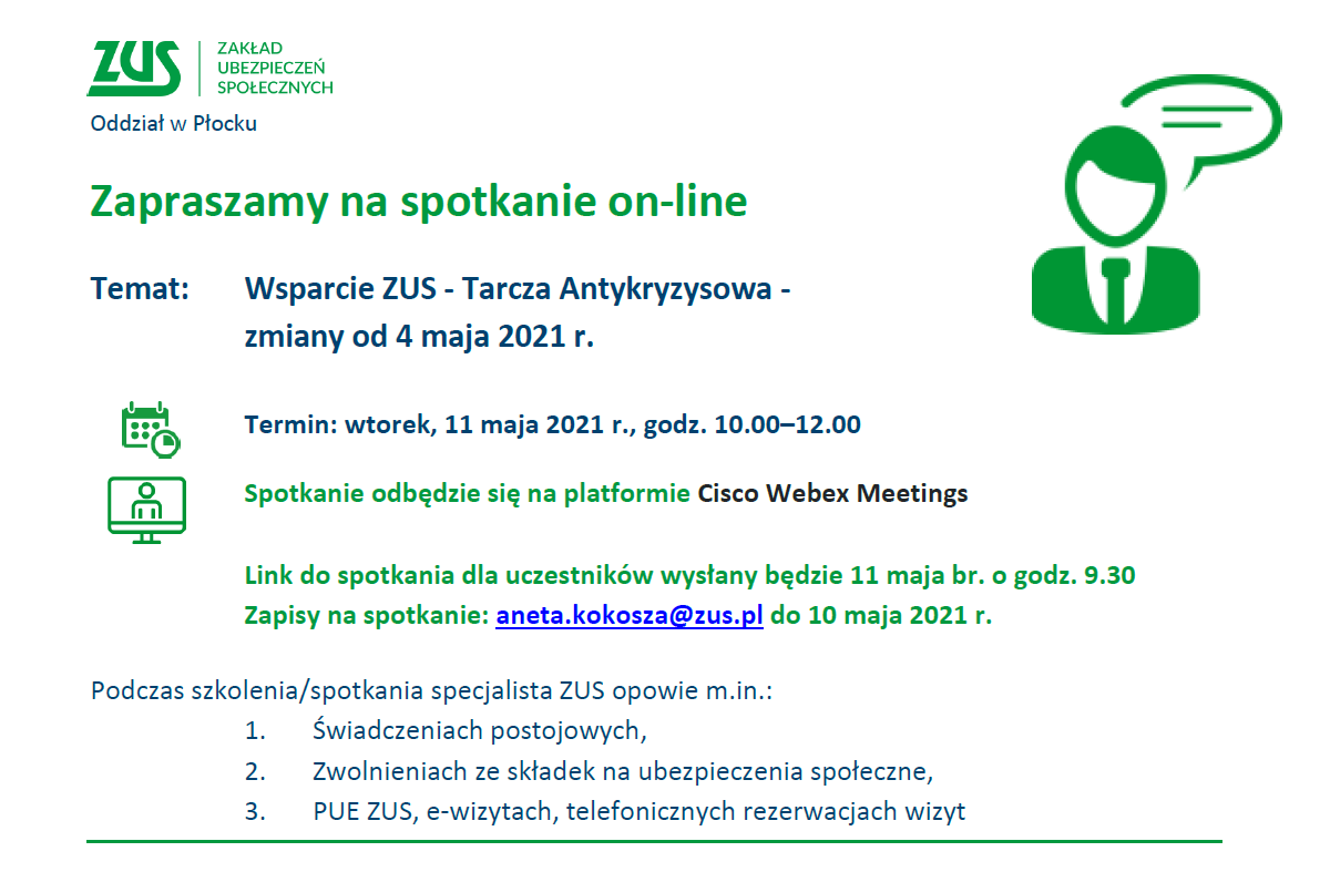 Zaproszenie na spotkanie dotyczące Tarczy Antykryzysowej