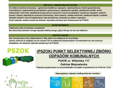 Informacja Prezesa PUKiR w sprawie segregacji śmieci