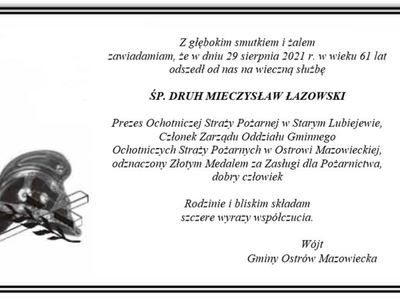 ŚP. DRUH MIECZYSŁAW ŁAZOWSKI
