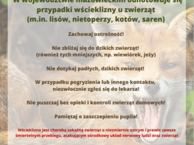 Zagrożenie wścieklizną !