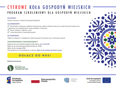 Projekt pn. " Cyfrowe Koła Gospodyń Wiejskich"