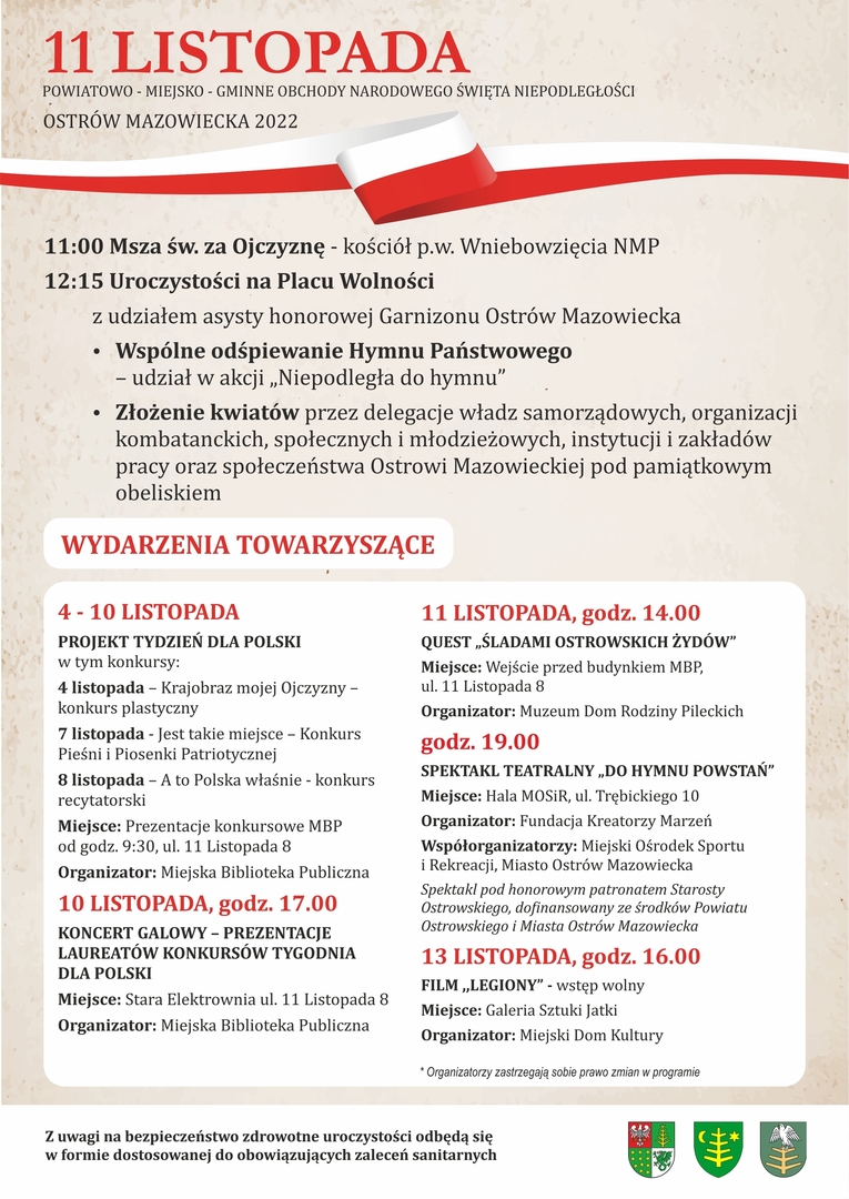 11 listopada 2022 r. - Obchody Narodowego Święta Niepodległości
