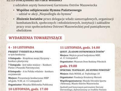 11 listopada 2022 r. - Obchody Narodowego Święta Niepodległości