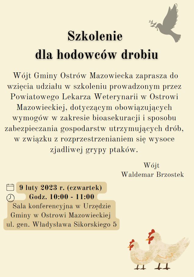 Szkolenie dla hodowców drobiu