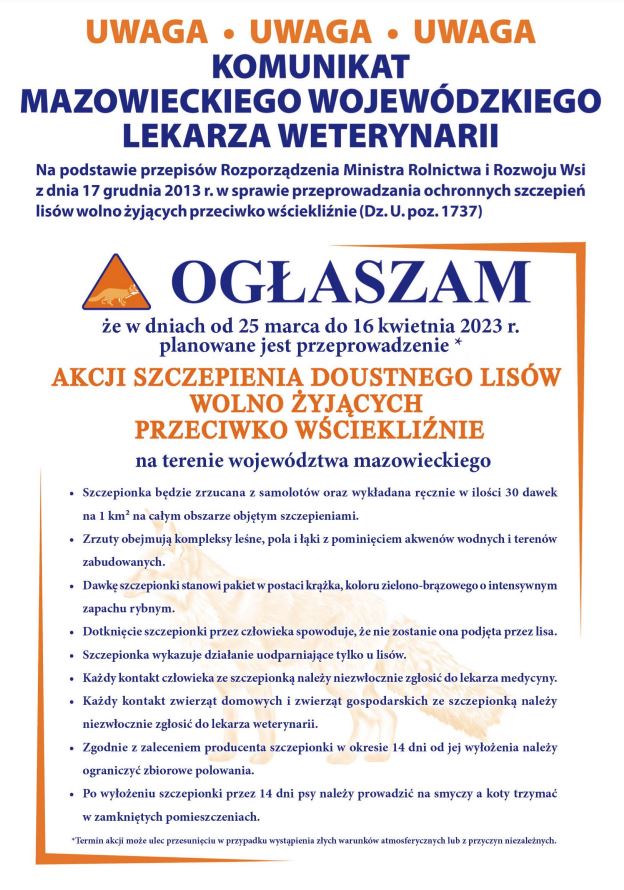 Szczepienie lisów wolno żyjących przeciwko wściekliźnie