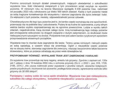 Apel Wojewody Mazowieckiego i Mazowieckiego Komendanta Wojewódzkiego Państwowej Straży Pożarnej