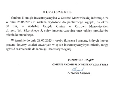 ogłoszenie