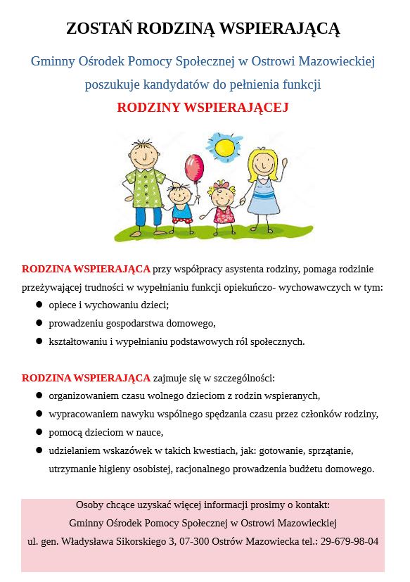Zostań rodziną wspierającą!
