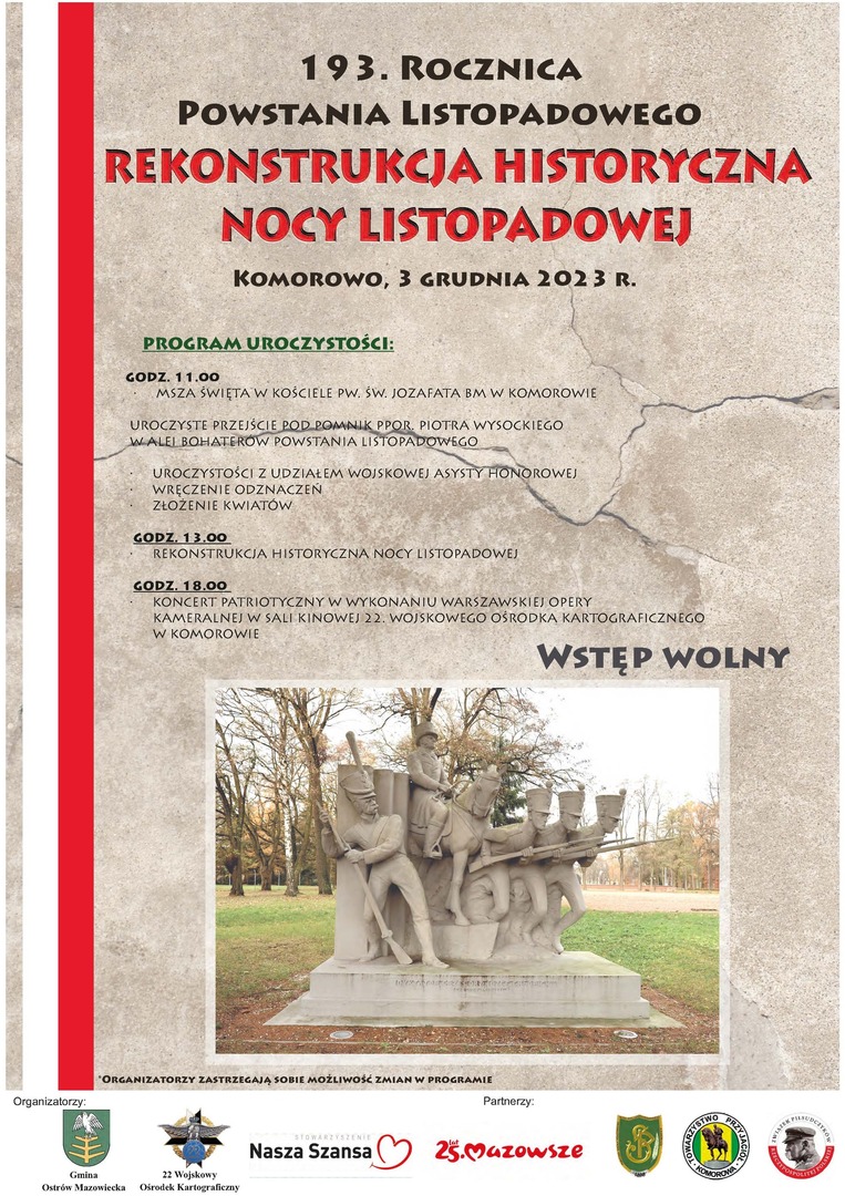 Obchody 193. rocznicy wybuchu Powstania Listopadowego i Dnia Podchorążego 